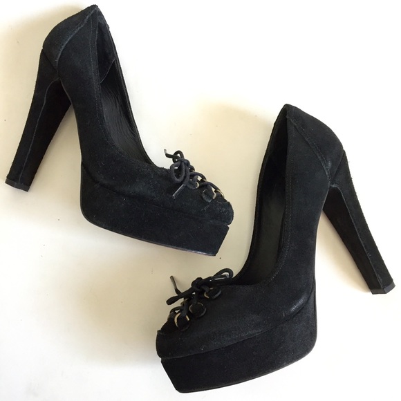 Joie Black Suede Platform Pumps Heels Size 8.5 - Picture 5 of 8